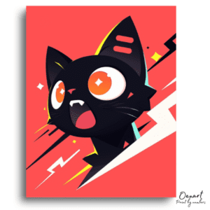 Dynamic Black Cat Pop Art - Paint by Numbers Kit