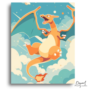 Sky Dragon's Fiery Flight - Paint by Numbers Kit