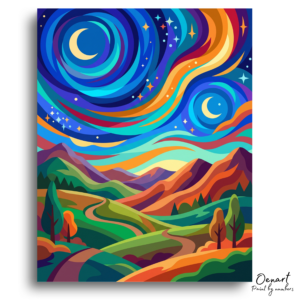 Celestial Wonders Landscape Art - Paint by Numbers Kit
