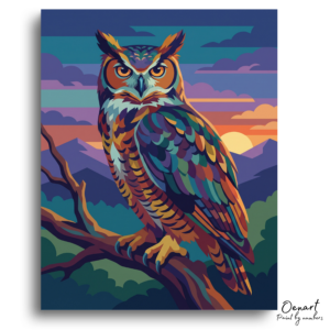 Majestic Sunset Owl - Paint by Numbers Kit