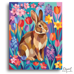 Vibrant Spring Bunny Garden - Paint by Numbers Kit