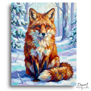 Winter Fox in Snowy Forest - Paint by Numbers Kit
